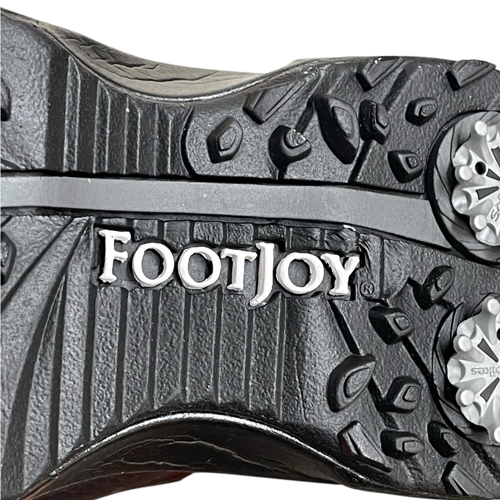 FooJoy Golf white/brown shoes Green Joys Spiked men size 10M - Picture 12 of 16
